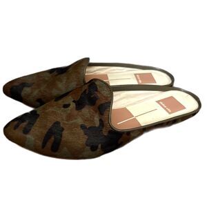 Dolce Vita Grant Slide Camo Print Calf Hair Mule Pointed Toe Chic Size 6.5